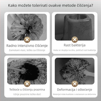 Četka za WC bez mrtvih kutova, s japanskim stilom zakrivljenom držkom, mekane dlačice, plastična konstrukcija, težina 80 g