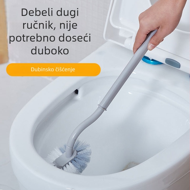 Japanski stil WC četka s dugom drškom, mekanim čekinjama, zidnim držačem sa bazom