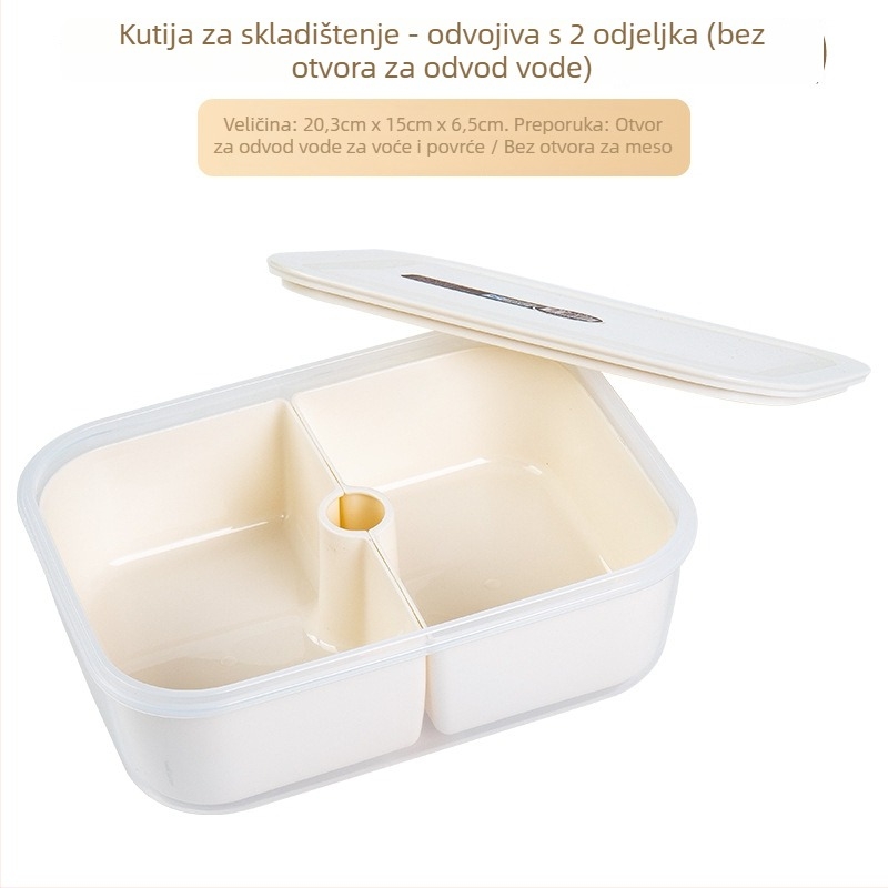 Crisper kutija za skladištenje hrane, PP plast, četvrtastog oblika, mikrovalna pećnica kompatibilna