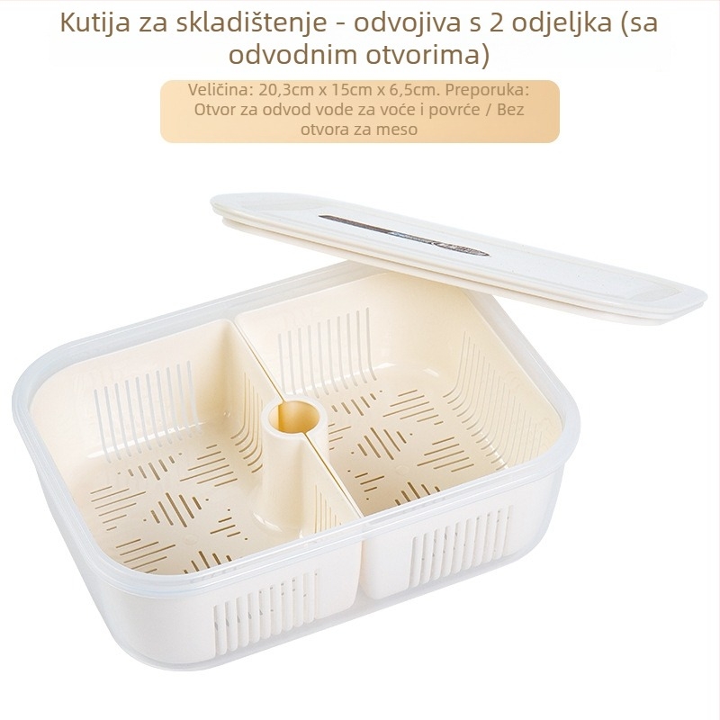 Crisper kutija za skladištenje hrane, PP plast, četvrtastog oblika, mikrovalna pećnica kompatibilna