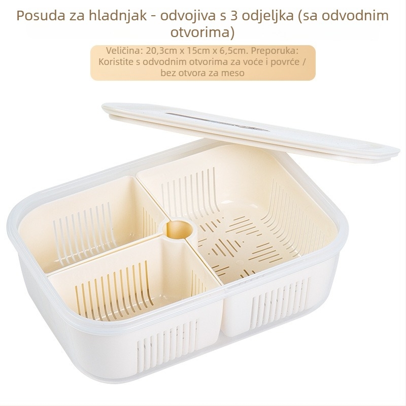 Crisper kutija za skladištenje hrane, PP plast, četvrtastog oblika, mikrovalna pećnica kompatibilna