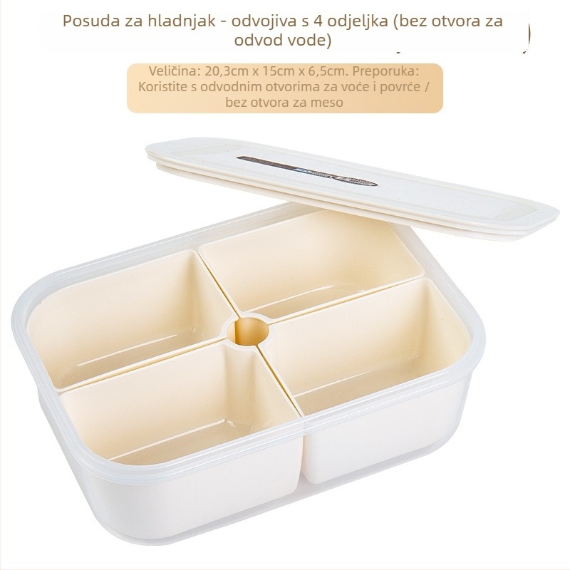 Crisper kutija za skladištenje hrane, PP plast, četvrtastog oblika, mikrovalna pećnica kompatibilna