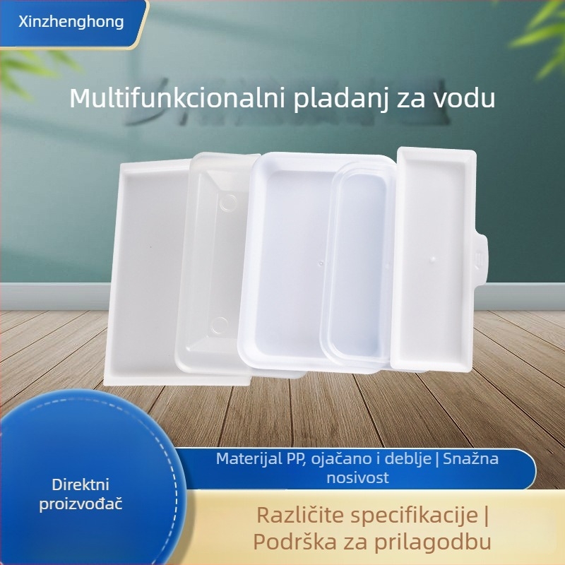 PP plastična odvodna posuda, pravokutna s rubovima; materijal: PP; moguć ispis logotipa; prilagodba dostupna; pogodna za hotele i obroke