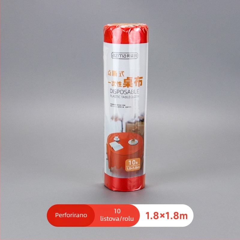 Jednokratni plastični stolnjak, kvadratni, debljina 0,1 mm, pakiranje 10 komada