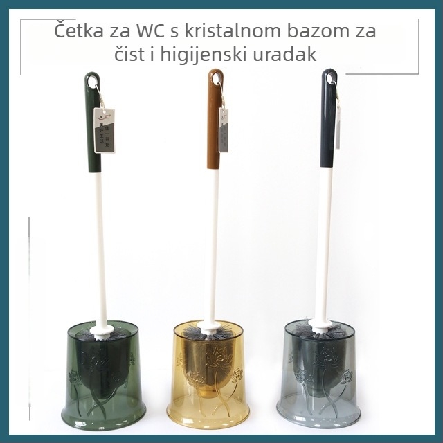 Jiayi 1276 Četka za WC s kristalnom kružnom bazom, plastična, 1 kom, kartonsko pakiranje