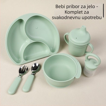 Rongfa silikonska dječja zdjela s usisnom podlogom – 310 ml, dizajn karikature slona