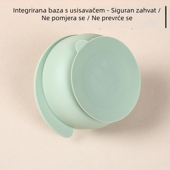 Rongfa silikonska dječja zdjela s usisnom podlogom – 310 ml, dizajn karikature slona