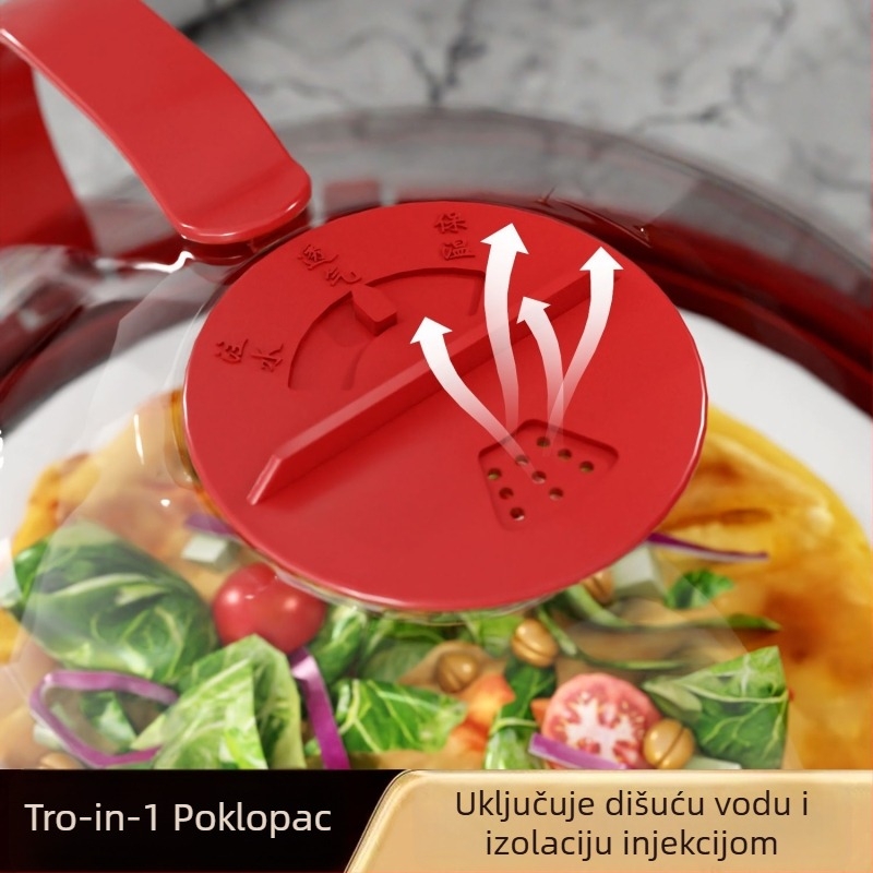 Poklop za mikrovalnu protiv prskanja, otporan na visoke temperature, plastični poklopac za zdjelu za kućnu uporabu