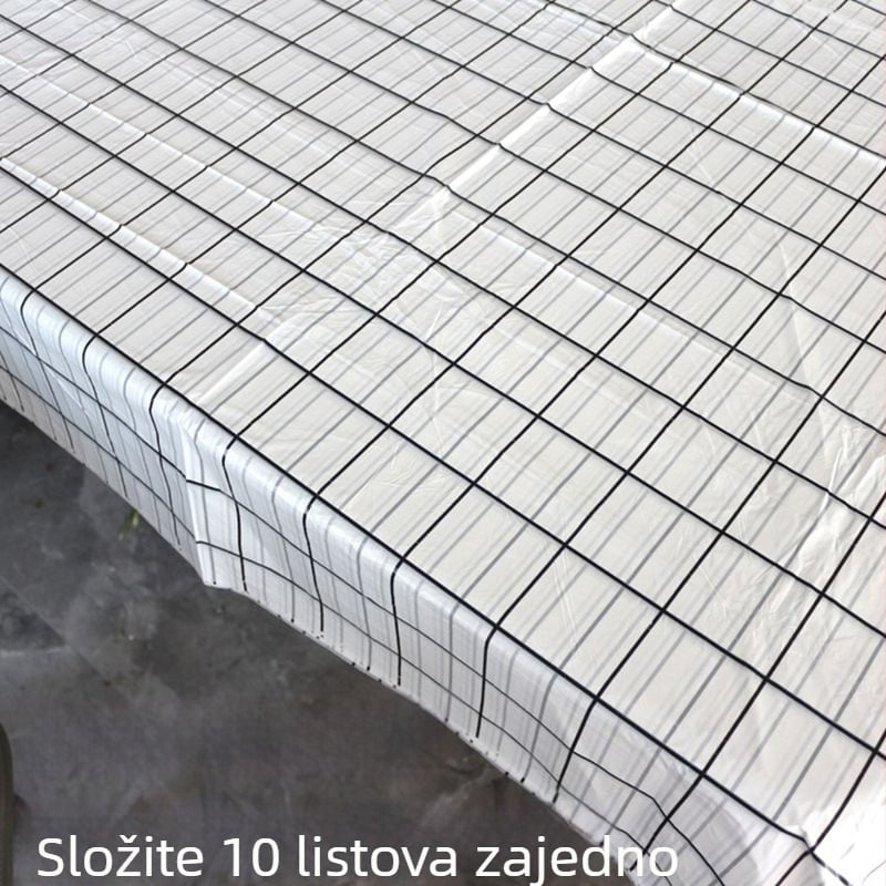 Jednokratna stolna krpa, pojačana, pravokutna, za vanjska kampiranja, crno-bijeli karirani uzorak, vodootporna i otporna na ulje, Instagram stil