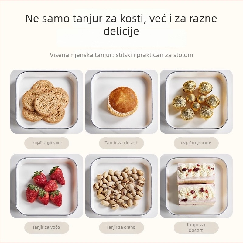 Plastična posuda za kosti – jednostavan moderan stil, jednobojni uzorak, četverostrani oblik, mogućnost tiskanja logotipa