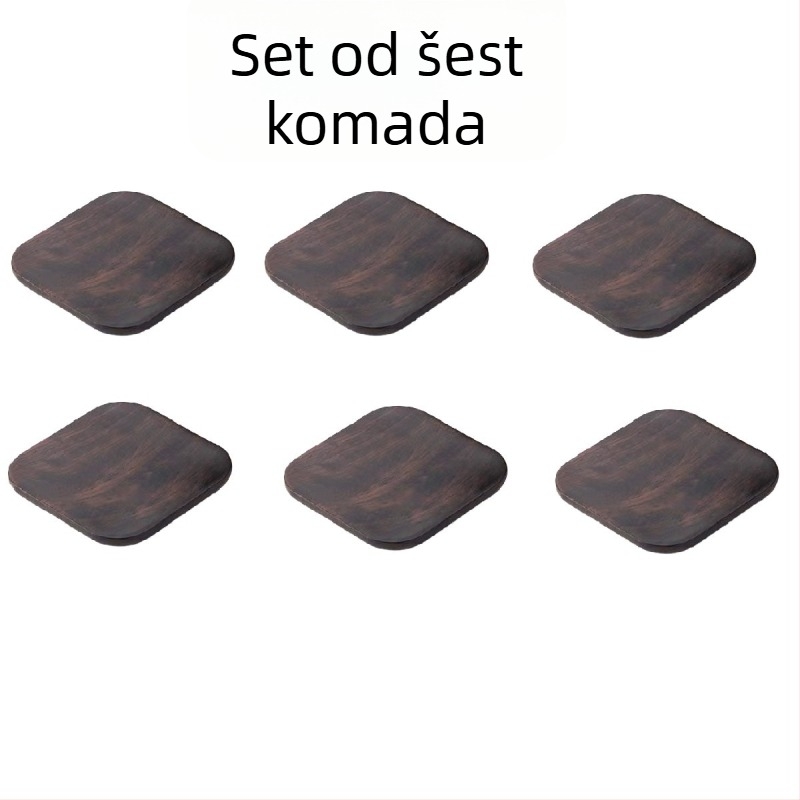 Ebonovo drvo: podmetač za čaj i držač za šalice, polica za pohranu šalice, držač šalice za Kung Fu čaj, kreativni kineski dodaci, masivno drvo, izolacijski jastuk