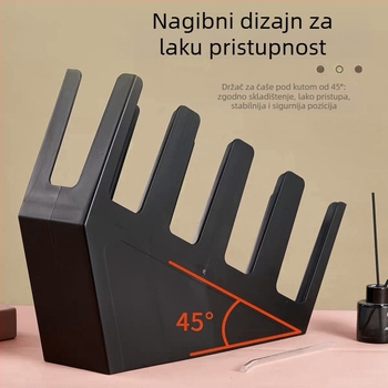 Držač čaša s nagibnim četverokutnim mrežnim dizajnom za jednokratne čaše, plastika, ubrizgano oblikovanje, moderan minimalistički stil, težina 2.5