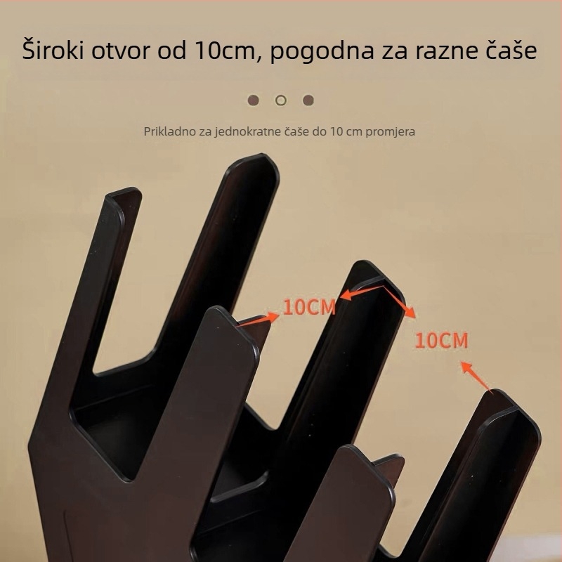 Držač čaša s nagibnim četverokutnim mrežnim dizajnom za jednokratne čaše, plastika, ubrizgano oblikovanje, moderan minimalistički stil, težina 2.5