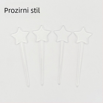 Leyu plastična vilica za voće, jednokratna, uzorak zvjezdica, moderan minimalistički stil, mogućnost tiskanja logotipa