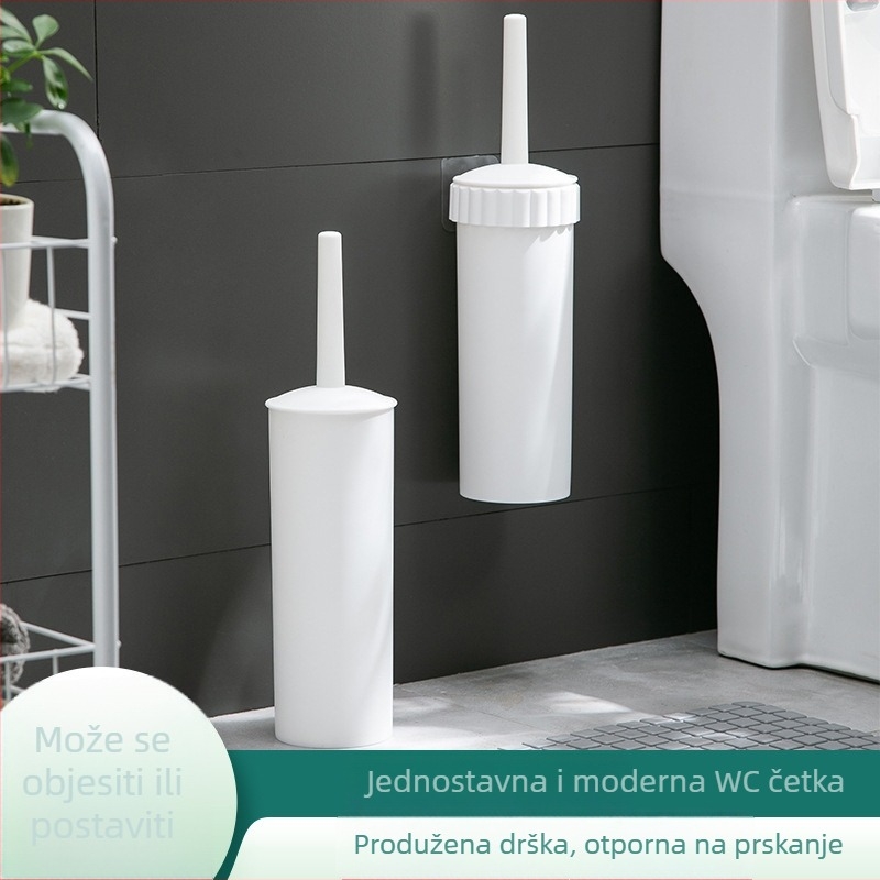 Set četke za WC u jednostavnom stilu s dvostrukom namjenom — za viseće ili stojeće korištenje, plastični materijal, branda Jialeshi, težina oko 200 g