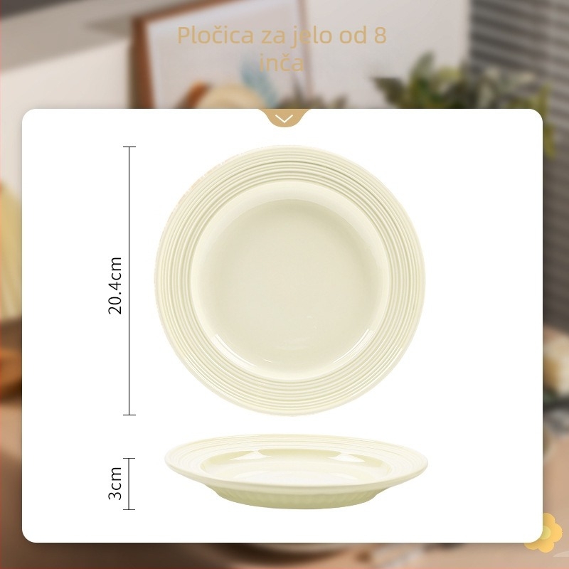 Porcelanski set zdjela i tanjura s podglazurnim završnim slojem, mikrovalno siguran, prilagodljiv logotipu, idealan poklon