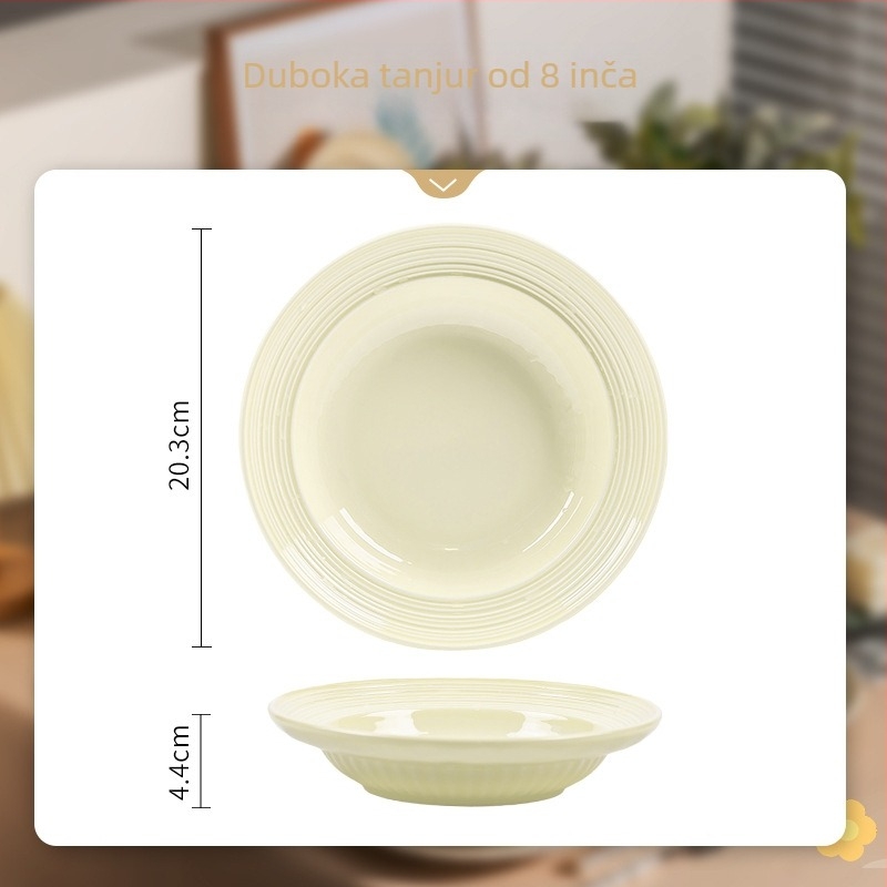 Porcelanski set zdjela i tanjura s podglazurnim završnim slojem, mikrovalno siguran, prilagodljiv logotipu, idealan poklon