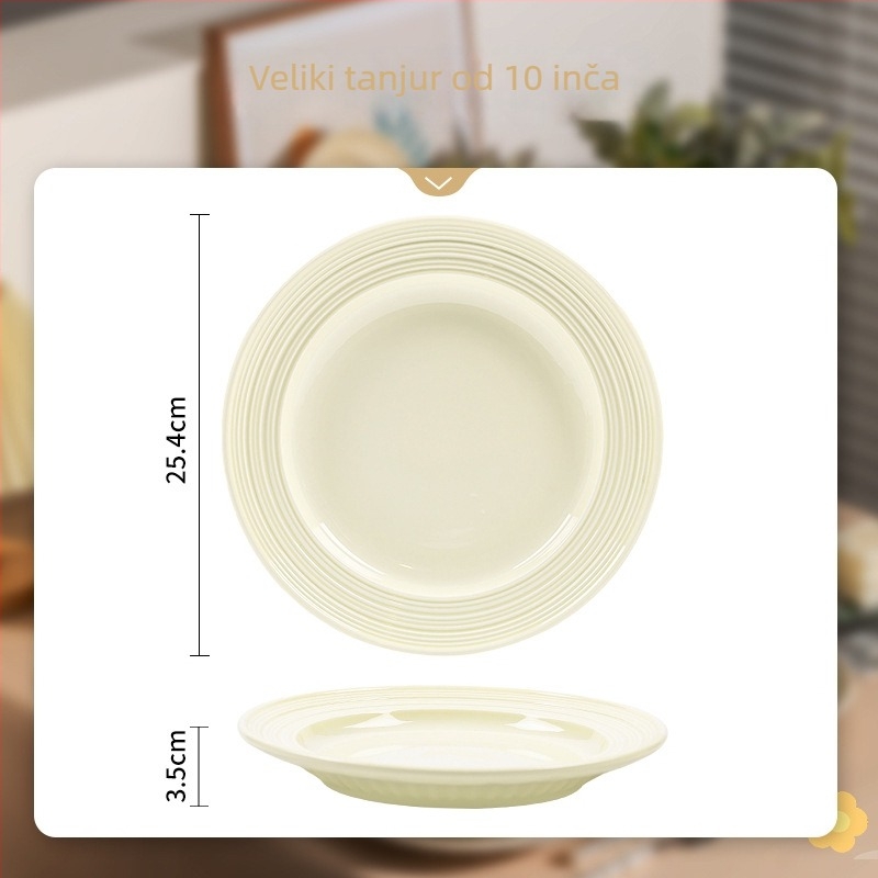 Porcelanski set zdjela i tanjura s podglazurnim završnim slojem, mikrovalno siguran, prilagodljiv logotipu, idealan poklon