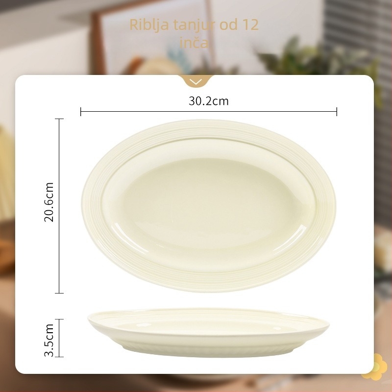 Porcelanski set zdjela i tanjura s podglazurnim završnim slojem, mikrovalno siguran, prilagodljiv logotipu, idealan poklon
