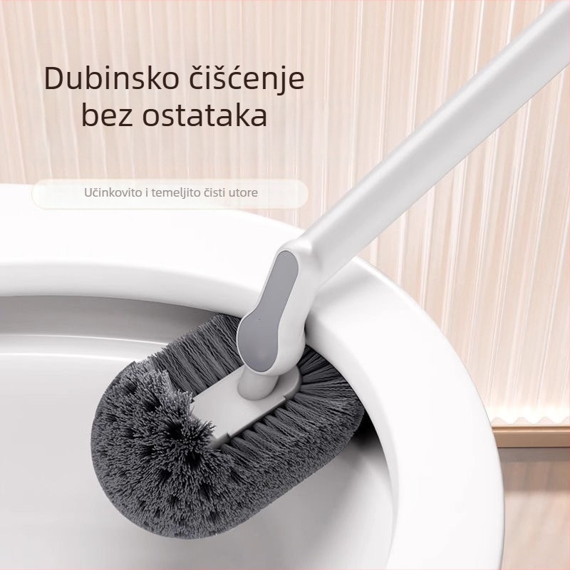 Četkica za WC s mekanim vlaknima, duga drška, zidna montaža, plastična konstrukcija