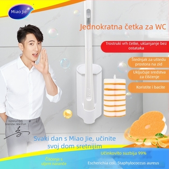 Miaojie Jednokratna četka za WC, zidna, antibakterijska, plastična