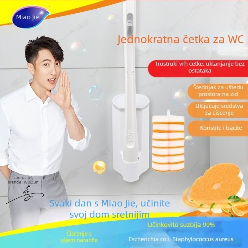 Miaojie Jednokratna četka za WC, zidna, antibakterijska, plastična