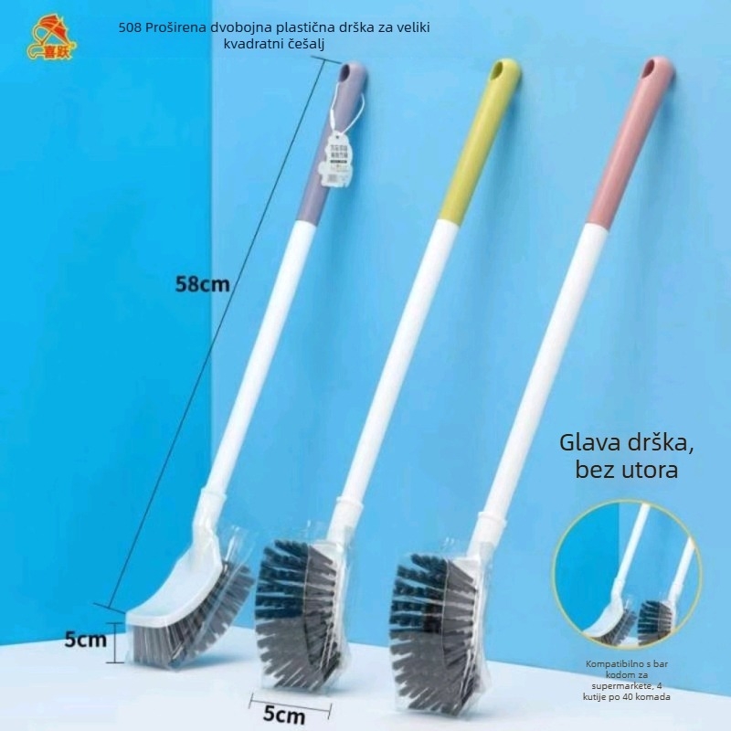 Četka za WC s dugom plastičnom drškom, mekanim vlaknima, zidni držač, podrijetlo Zhejiang, 112 g