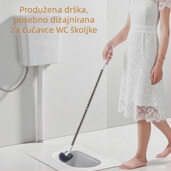 Plastična četka za zahod montirana na zid, dugačkom drškom, za kućnu upotrebu, četka za uklanjanje mrlja u kupaonici