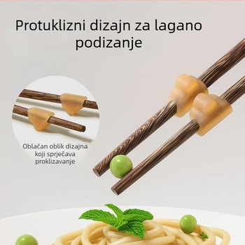 Dječje učne štapiće za učenje hrane – protuklizne, za uzrast iznad 12 mjeseci, 1 komad, dječji stil, novi kineski stil