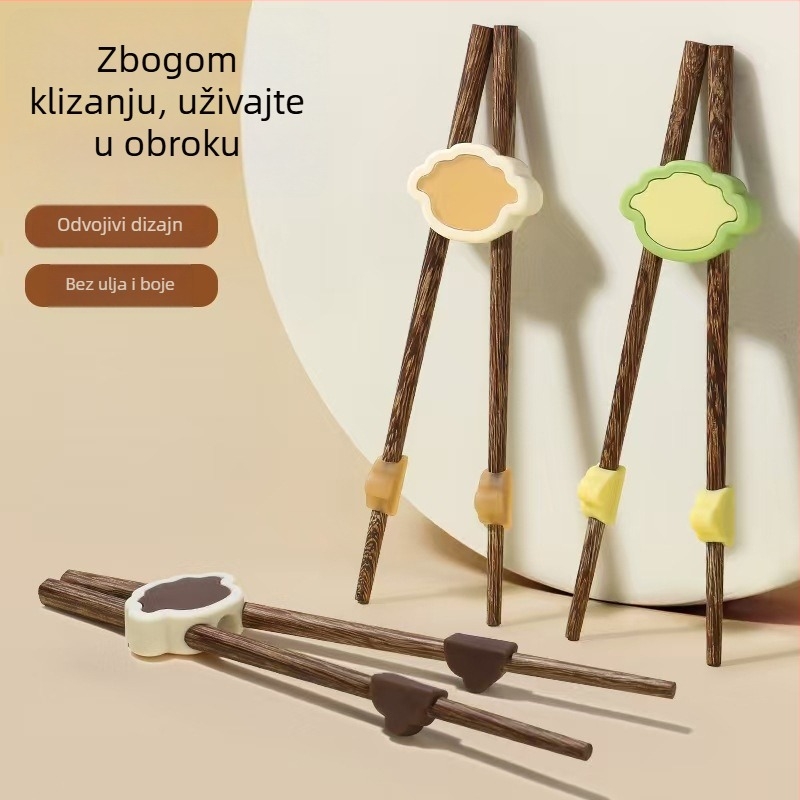 Dječje učne štapiće za učenje hrane – protuklizne, za uzrast iznad 12 mjeseci, 1 komad, dječji stil, novi kineski stil