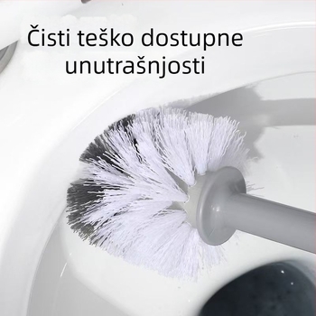 Toaletna četka s okruglom glavom – plastična, protuklizni držač, 127 g, 1 kom