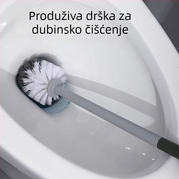 Toaletna četka s okruglom glavom – plastična, protuklizni držač, 127 g, 1 kom