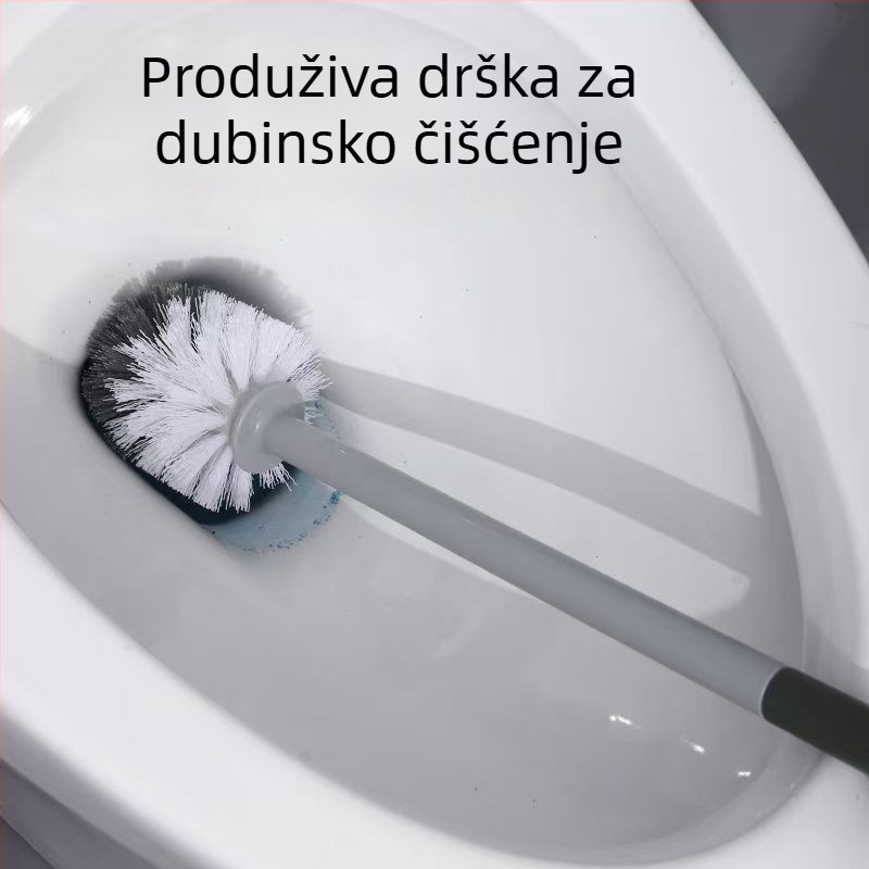 Toaletna četka s okruglom glavom – plastična, protuklizni držač, 127 g, 1 kom