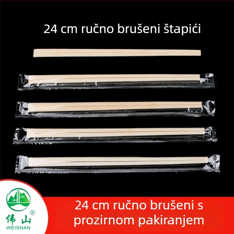 Weishan jednokratne bambus štapići s otisnutim logom, prilagodljiva obrada, biorazgradivo, pogodno za pakiranje kineske hrane