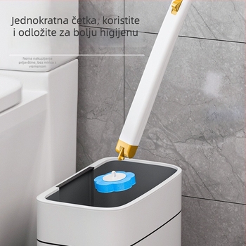 Zidni set četke za zahod s otapajućom zamjenjivom glavom – čišćenje bez mrtvog kuta, kućna jednokratna četka za zahod | Marka: More than a hundred good; Materijal: Plastika; Prilagodba obrade: Da; Licencirana privatna oznaka: Da