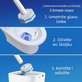Love jujie Zamjenska glava četke za WC – zidna montaža, dugačak držač, plastični materijal, moderan minimalistički stil