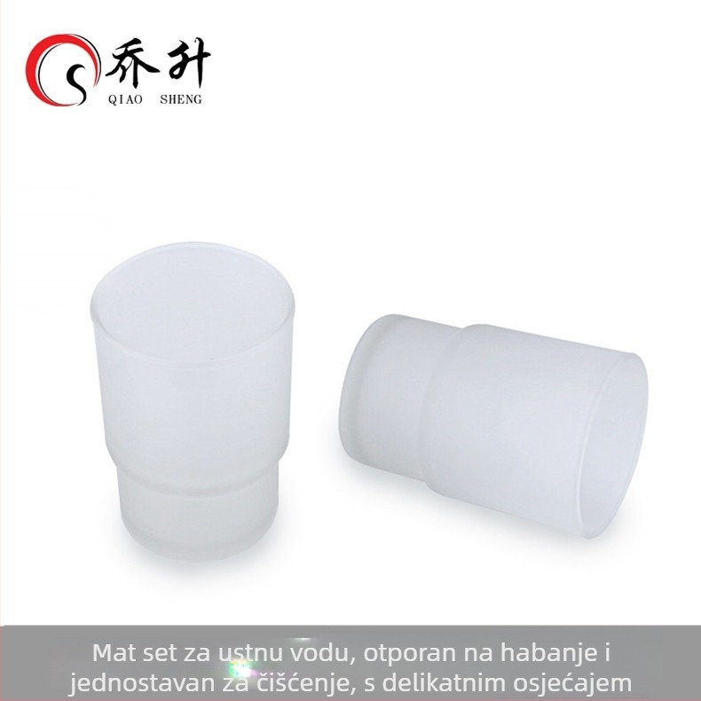 Qiao sheng 201 nehrđajući čelik, zidni držač za dvostruke čašice za zube sa staklenim čašicama, sjaj ogledala, moderni minimalistički stil