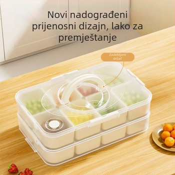 Kutija za hranu s osam pretinaca, čvrsto zatvorena kvadratna posuda za skladištenje u hladnjaku i zamrzivaču, 501–1000 ml, plastika, višeslojna