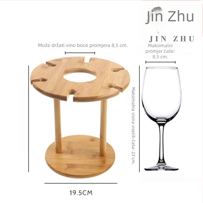 Držač čaša od bambusa s obrnutim dizajnom, nordijskog stila, za dnevni boravak i bar, 790 g