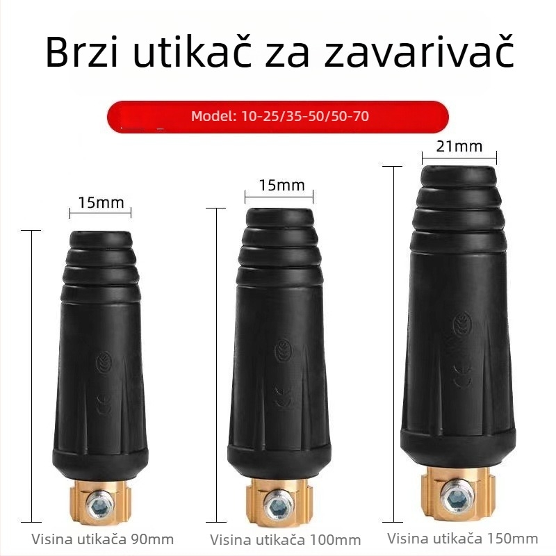 Utičnica konektora za električni zavarivač, brzi spoj od čistog bakra, model DKJ10-2535-50-70