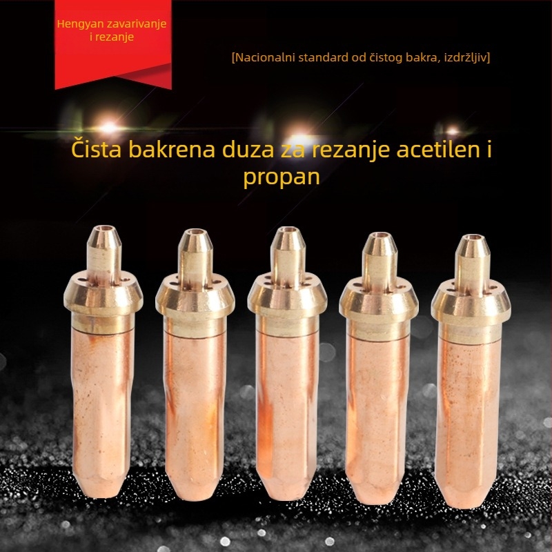 G01-30/100/300 Integrirana potpuno bakrena mlaznica za rezanje propanom i acetilenom, kružna mlaznica s plamenom cvijeta šljive, debljina reza 30–300
