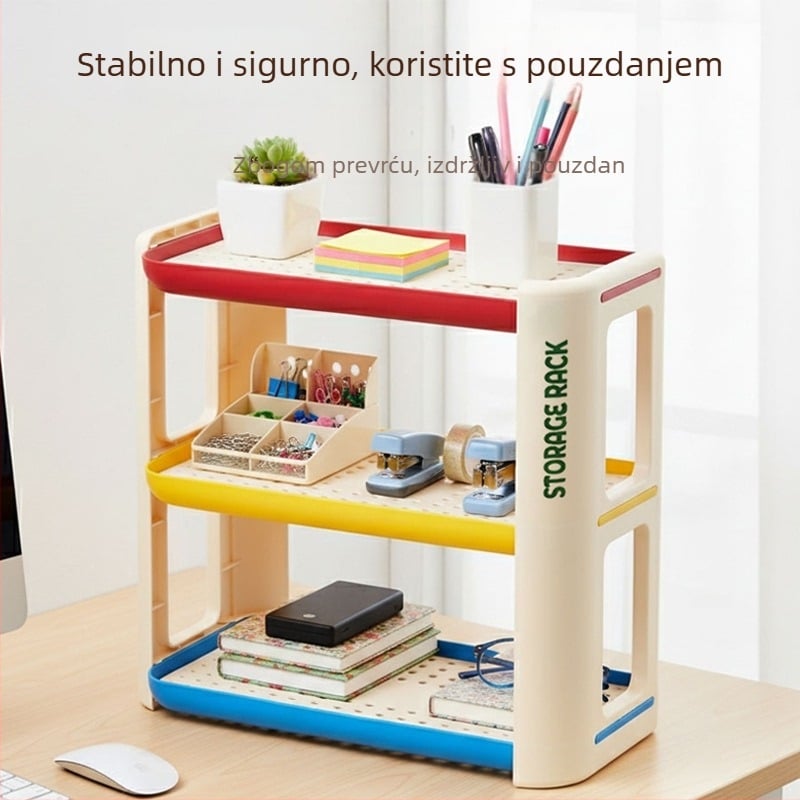 3-etažni stolni držač za šalice i skladištenje, PP materijal, višestruka namjena, pogodna za kozmetiku, kuhinju, spavaću sobu i kupaonu