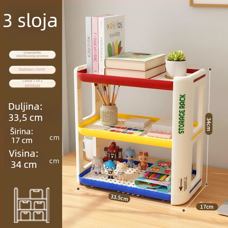 3-etažni stolni držač za šalice i skladištenje, PP materijal, višestruka namjena, pogodna za kozmetiku, kuhinju, spavaću sobu i kupaonu
