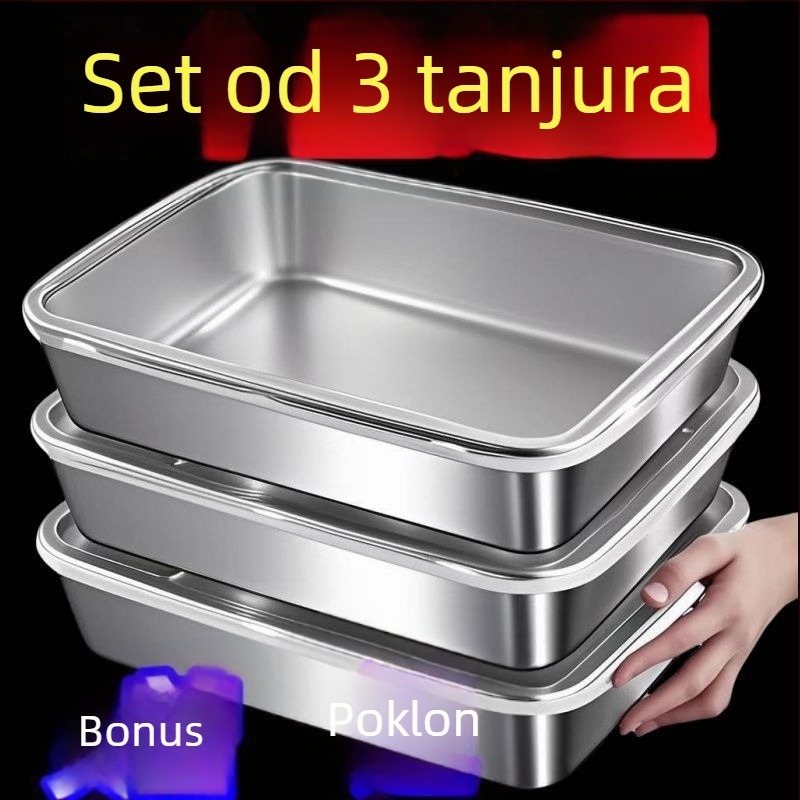 Kutija za čuvanje hrane, okrugla, 304 nehrđajući čelik, kapacitet 1–2 L, premium kvaliteta