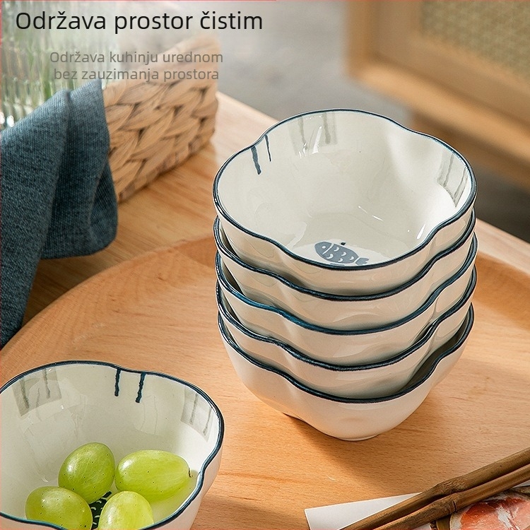 Porcelanski sos-disk, japanskog stila, nepravilan oblik, ručno oslikana površina, uzorak 69850
