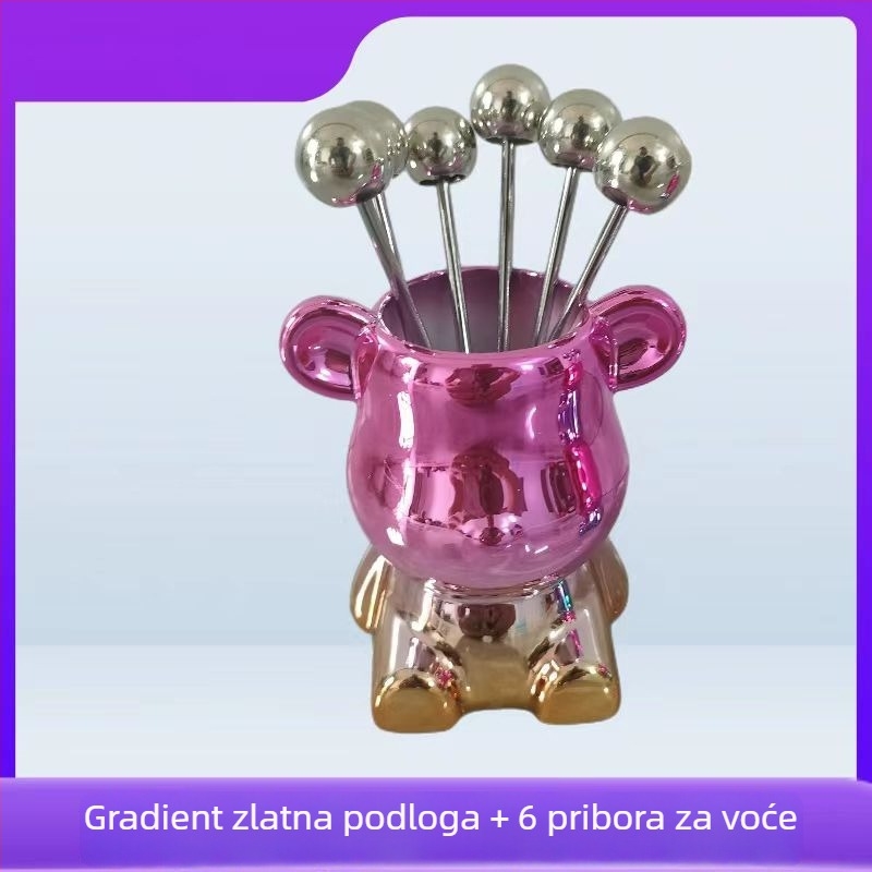 Set vilica za voće od nehrđajućeg čelika, lagani luksuzni stil, retro dizajn, namijenjeno za odrasle