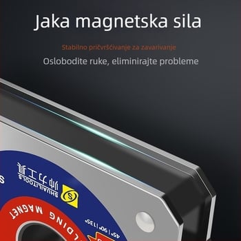 Zavarivački trokutni pozicioner s čvrstim magnetskim zahvatom, pravokutni i kosni kutovi, višestruko fiksiranje