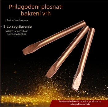 Bakreni plošni vrh lemilice, za zavarivače strojeve, 350-450°C