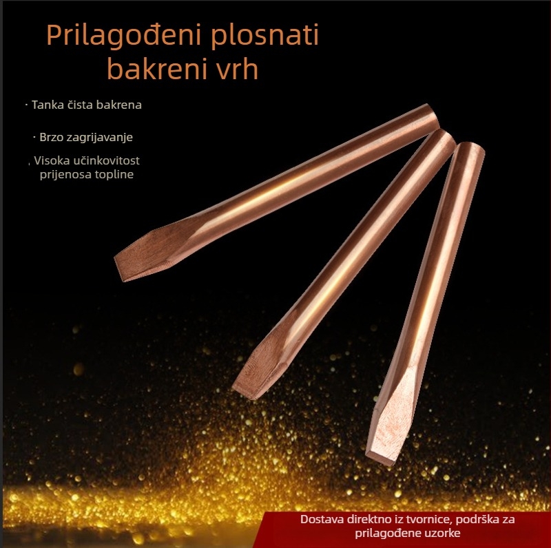 Bakreni plošni vrh lemilice, za zavarivače strojeve, 350-450°C