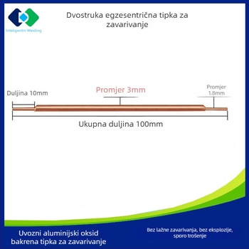 Ručni bakreni elektroda za točkasto zavarivanje s dvostrukom glavom – ekscentrični vrh za baterije 18650 Li-ion